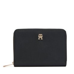 Mały Portfel Damski Tommy Hilfiger. Czarne portfele TOMMY HILFIGER, bez wzorów, z nylonu. Za 219.99 zł.