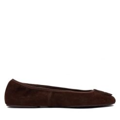 Baleriny Tory Burch. Brązowe baleriny Tory Burch, bez wzorów, bez obcasa. Za 1,329.00 zł.