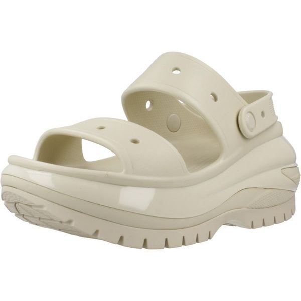 Klapki Crocs Model Classic Mega Crush Sandal Kolor Beżowy. Brązowe klapki Crocs, bez wzorów, z gumy, bez obcasa. Za 406.00 zł.