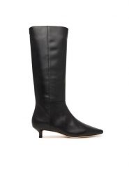 LAUREN RALPH LAUREN Kozaki Frncsa Tl Hl Bo Tal 802P15725001 Czarny. Czarne kozaki Lauren Ralph Lauren, ze skóry, bez obcasa, na szpilce, bez zapięcia. Za 1,299.00 zł.