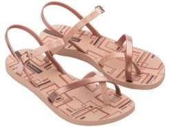 Sandały japonki damskie Ipanema Fashion Sand VIII Fem. Brązowe klapki Ipanema, bez wzorów, z materiału, bez obcasa, bez zapięcia. Za 119.99 zł.