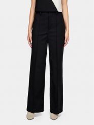 Sisley Spodnie materiałowe 4ZY7LF03L Czarny Wide Leg. Czarne spodnie materiałowe Sisley, l, bez wzorów, z bawełny. Za 189.99 zł.