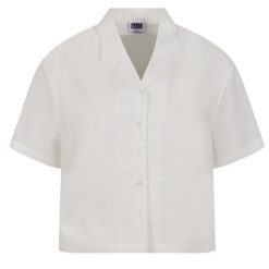 Damska Koszula Seersucker. Białe koszule Urban Classics, m, bez wzorów, bez kołnierzyka, bez ramiączek. Za 147.99 zł.