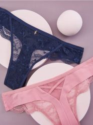 Majtki stringi 2 pack - wielobarwny. Stringi Sinsay, bez wzorów, z koronki. Za 19.99 zł.
