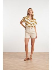 Smashed Lemon Bluzka w kolorze kremowym ze wzorem rozmiar: XXL. Brązowe bluzki Smashed Lemon, xxl, bez wzorów, z wiskozy, bez kołnierzyka, bez ramiączek. Za 114.95 zł.