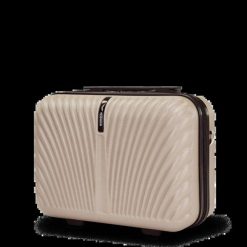 Kuferek WINGS SWAN 2.0 kosmetyczka 14" BEIGE. Brązowe kufry i kosmetyczki Wings, bez wzorów, z gumy, bez dodatków. Za 119.90 zł.