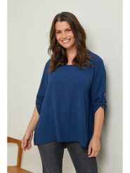 Curvy Lady Bluzka w kolorze granatowym rozmiar: 48/50. Niebieskie bluzki Curvy Lady, bez wzorów, klasyczne, bez kołnierzyka, bez ramiączek. Za 66.00 zł.