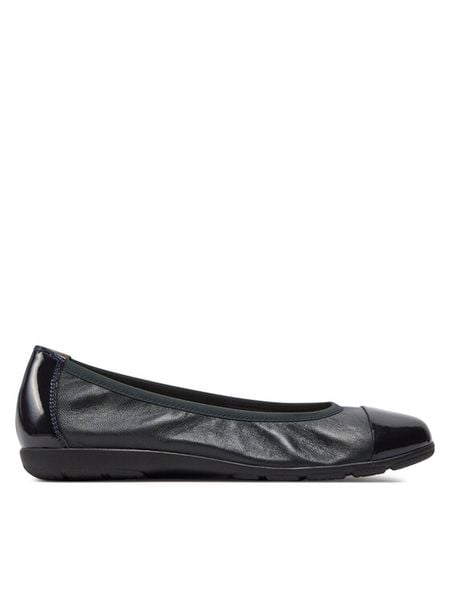 Caprice Baleriny 9-22152-42 Granatowy. Niebieskie baleriny Caprice, bez wzorów, ze skóry, bez obcasa. Za 149.99 zł.