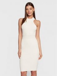 Guess Sukienka dzianinowa Janice W3RK28 Z2YJ2 Écru Slim Fit. Sukienki Guess, l, z aplikacjami, z dzianiny, bez kołnierzyka, bez ramiączek. Za 299.99 zł.