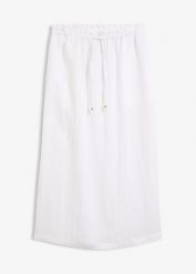 Spódnica maxi z mieszanki wiskozy. Białe spódnice bonprix, bez wzorów, z wiskozy, maxi. Za 54.99 zł.
