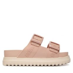 Klapki Melissa. Czerwone klapki Melissa, bez wzorów, bez obcasa. Za 458.99 zł.