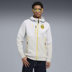 Bluza piłkarska z kapturem Puma Dortmund 25/26. Bluzy sportowe Puma, s, bez wzorów, z materiału, z kapturem. Za 379.99 zł.
