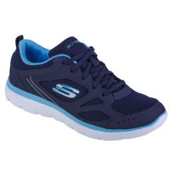 Buty sportowe Sneakersy damskie, Skechers Summits Suited. Niebieskie obuwie sportowe Skechers, bez zapięcia, trekkingowe, Skechers Sport. Za 229.99 zł.