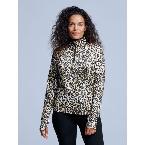 Bluza narciarska - Damska - Arty - Wzór w panterkę. Brązowe bielizna sportowa POEDERBAAS, m, bez wzorów, z elastanu. Za 264.52 zł.