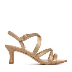 Sandały JENNY. Żółte sandały Jenny, bez wzorów, bez obcasa, na słupku, bez zapięcia. Za 139.99 zł.