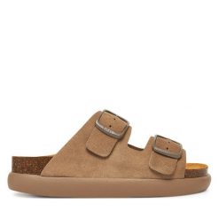 Klapki Scholl. Brązowe klapki Scholl, bez wzorów, bez obcasa. Za 289.99 zł.