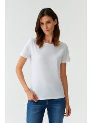 TATUUM Koszulka "Mikaja" w kolorze białym rozmiar: S. Białe bluzki Tatuum, s, bez wzorów, bez kołnierzyka, bez ramiączek. Za 65.95 zł.