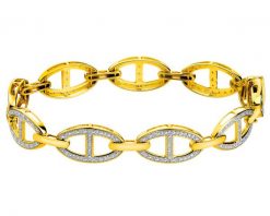 Bransoletka z żółtego złota z diamentami - 19 cm - 0,50 ct - próba 585. Żółte bransoletki Apart, z diamentem, złote. Za 15,990.00 zł.