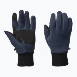 Rękawiczki trekkingowe Jack Wolfskin Vertigo. Niebieskie rękawiczki Jack Wolfskin, bez wzorów, sportowe. Za 129.99 zł.