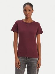 HUGO T-Shirt Deloris 50512002 Bordowy Regular Fit. Czerwone t-shirty Hugo, s, bez wzorów, z bawełny, bez kołnierzyka, bez ramiączek. Za 229.99 zł.