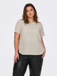 ONLY Carmakoma Bluzka w kolorze kremowym rozmiar: 46. Brązowe bluzki Only Carmakoma, bez wzorów, bez kołnierzyka, bez ramiączek. Za 43.99 zł.