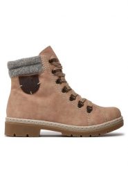 Rieker Trapery Y9430-32 Różowy. Czerwone trapery i śniegowce Rieker, ze skóry. Za 349.99 zł.