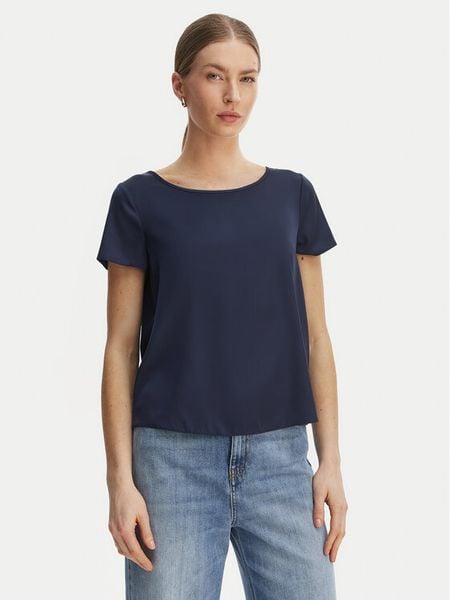 Rinascimento Bluzka CFC0127880003 Granatowy Regular Fit. Niebieskie bluzki Rinascimento, xs, bez wzorów, z syntetyku, bez kołnierzyka, bez ramiączek. Za 185.99 zł.