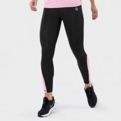 Kobieta Fitness Legginsy sportowe ze średnim stanem Air Pro SIROKO Czarny. Czarne legginsy sportowe SIROKO, bez zapięcia, na fitness i siłownię. Za 122.95 zł.