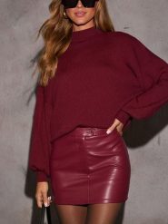 Milan Kiss Sweter w kolorze czerwonym rozmiar: L. Czerwone golfy Milan Kiss, l, bez wzorów, prążkowane, bez ramiączek. Za 209.82 zł.