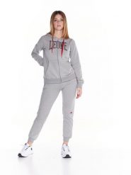 Bluza z bawełna z kaptur na co dzień na siłownię. Szare bluzy sportowe LEONE 1947 APPAREL, s, bez wzorów, z bawełny, bez kaptura. Za 189.41 zł.