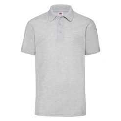 Koszulka polo Fruit of the Loom 65/35 dla dorosłych, szara. Szare koszulki polo FRUIT OF THE LOOM, s, bez wzorów, z bawełny, bez kołnierzyka, bez ramiączek. Za 144.99 zł.