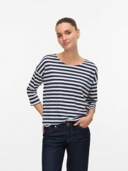 Vero Moda Koszulka w kolorze granatowym rozmiar: XL. Niebieskie bluzki Vero Moda, s, bez wzorów, z materiału, bez kołnierzyka, bez ramiączek. Za 79.59 zł.