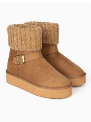 ISLAND BOOT Botki zimowe "Kourtney" w kolorze jasnobrązowym rozmiar: 38. Brązowe botki Island Boot, na zimę, bez wzorów, bez obcasa, bez zapięcia. Za 154.07 zł.