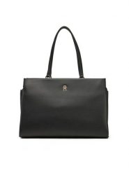 Tommy Hilfiger Torebka Th Legacy Tote AW0AW17197 Czarny. Czarne torebki klasyczne TOMMY HILFIGER, bez wzorów, ze skóry, bez dodatków. Za 399.99 zł.