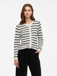 Vila Kardigan "Vidalo" w kolorze biało-czarnym rozmiar: M. Białe kardigany Vila, m, bez wzorów, z bawełny. Za 110.04 zł.