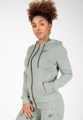 Bluza fitness damska Gorilla Wear Pixley Zipped Hoodie. Zielone bluzy GORILLA WEAR, xs, bez wzorów, z dresówki, bez kaptura. Za 253.65 zł.