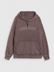 4F Bluza dresowa nierozpinana z kapturem damska - brązowa L. Brązowe bluzy 4f, l, bez wzorów, z bawełny, z kapturem. Za 179.99 zł.