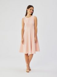 Stylove Sukienka w kolorze beżowym rozmiar: M. Brązowe sukienki Stylove, m, bez wzorów, bez kołnierzyka, bez ramiączek, midi, rozkloszowane. Za 317.45 zł.