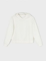 Bluza z kapturem i kieszenią - kremowy. Białe bluzy Sinsay, l, bez wzorów, z kapturem. Za 35.99 zł.