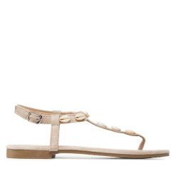 Sandały DeeZee. Brązowe sandały DeeZee, bez wzorów, bez obcasa, na płaskiej podeszwie, bez zapięcia. Za 89.99 zł.