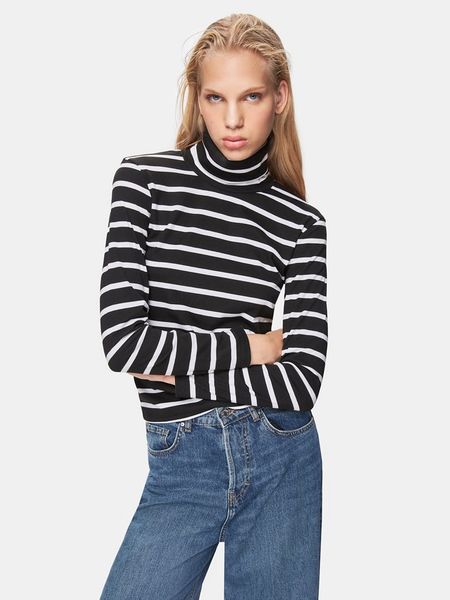 LTB Golf w kolorze czarno-białym rozmiar: XL. Białe golfy LTB, xl, bez wzorów, z bawełny, bez ramiączek. Za 43.57 zł.