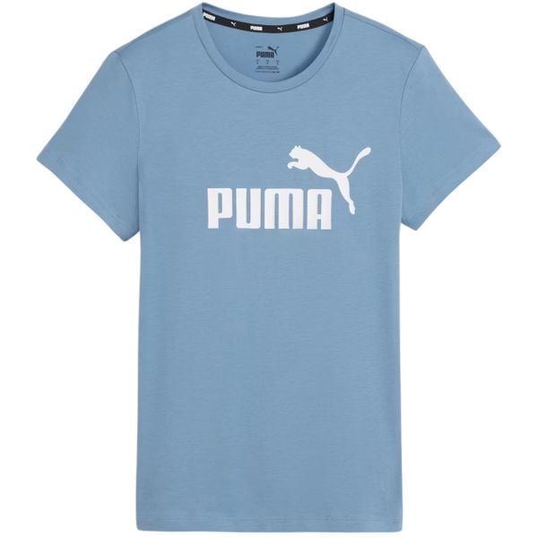 Koszulka damska Puma ESS Logo Tee. Niebieskie bluzki Puma, l, bez wzorów, sportowe, bez kołnierzyka, bez ramiączek. Za 105.85 zł.