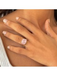 OR Carats Złoty pierścionek z kamieniem szlachetnym rozmiar: 60. Różowe pierścionki OR Carats, z kwarcem, złote. Za 869.99 zł.