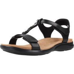 Sandały CLARKS 26185964C Czarny. Czarne sandały Clarks, bez wzorów, ze skóry, sportowe, bez obcasa, bez zapięcia. Za 426.99 zł.