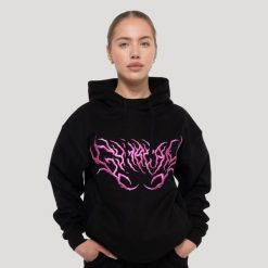 Bluza damska fitness z kapturem oversize czarna Thorn. Czarne bluzy GYMBEAM, m, bez wzorów, z bawełny, z kapturem. Za 148.90 zł.