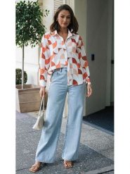 LA Angels Bluzka w kolorze kremowym rozmiar: L. Brązowe bluzki LA Angels, l, bez wzorów, z wiskozy, bez kołnierzyka, bez ramiączek. Za 126.15 zł.