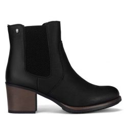 Botki Clara Barson. Czarne botki Clara Barson, bez wzorów, bez obcasa, na słupku, bez zapięcia. Za 149.99 zł.