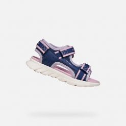 Sandały GEOX J SANDAL AIRADYUM GI Niebieski. Czerwone sandały Geox, bez wzorów, z syntetyku, bez obcasa, bez zapięcia. Za 203.99 zł.