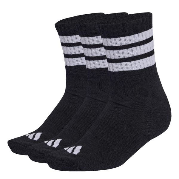 SKARPETY 3 STRIPES CUSHIONED SPORTSWEAR MID CUT SOCKS 3 PAIR PACK. Białe skarpety Adidas, bez wzorów, z bawełny. Za 59.95 zł.