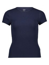 GAP Koszulka w kolorze granatowym rozmiar: XXL. Niebieskie bluzki GAP, xxl, bez wzorów, prążkowane, bez kołnierzyka, bez ramiączek. Za 73.95 zł.
